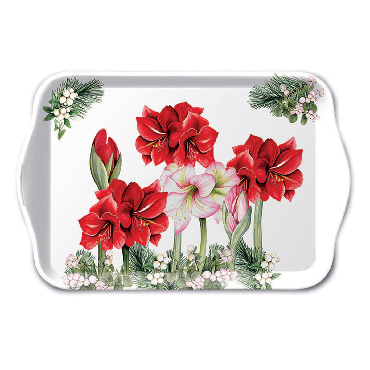 Mini plateau Amaryllis rouge 20,5 x 13,5 cm
