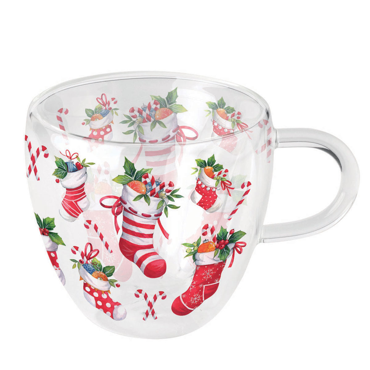 Tasse  Th Double Paroi Chaussettes de Nol