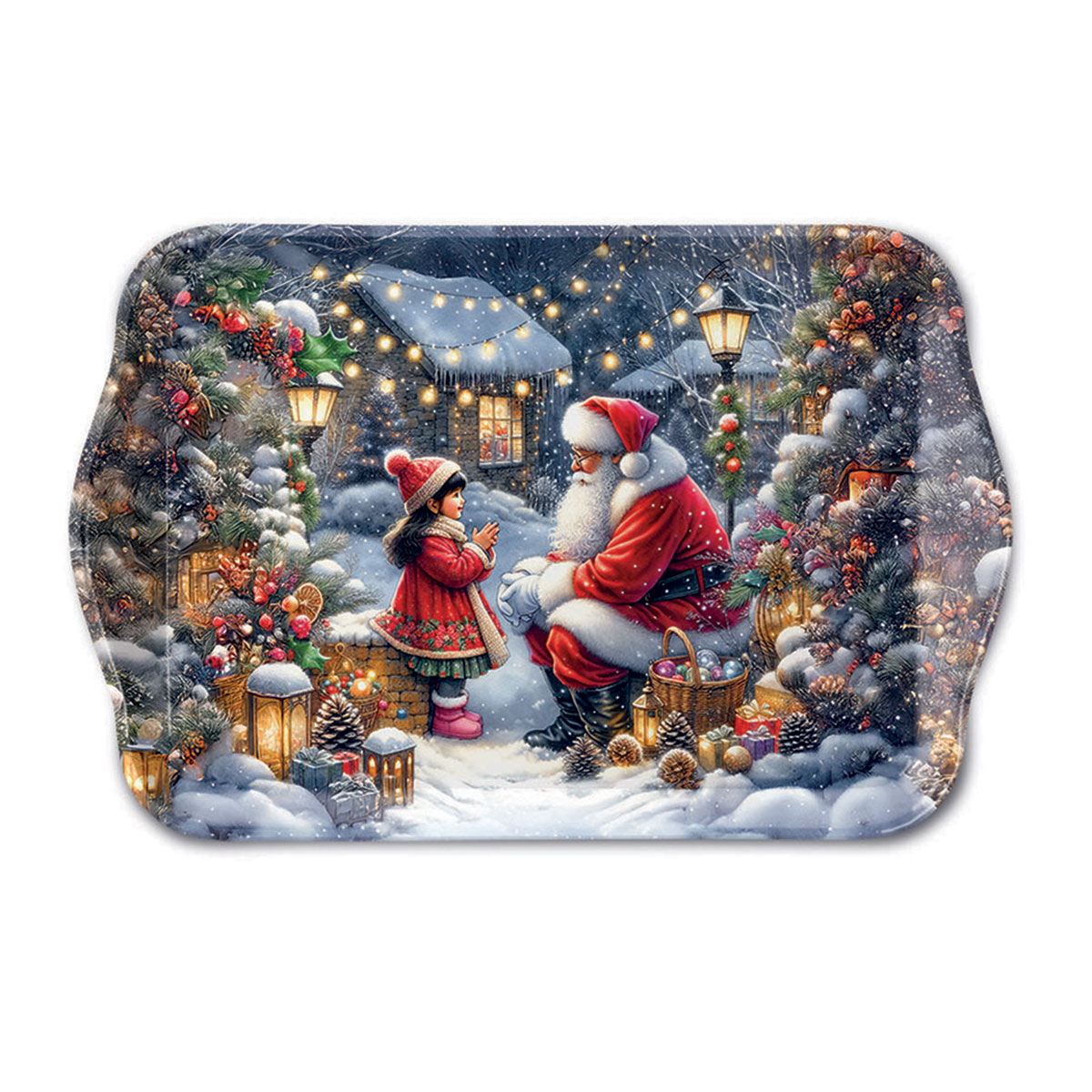 Plateau de No�l � Rencontre avec le P�re No�l 20,5 x 13,5 cm