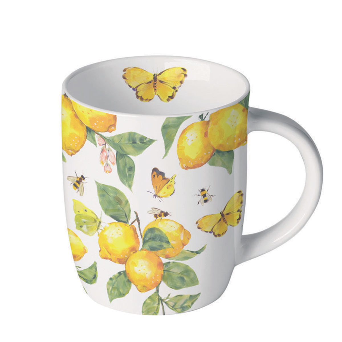 Petit mug citrons et papillons jaunes