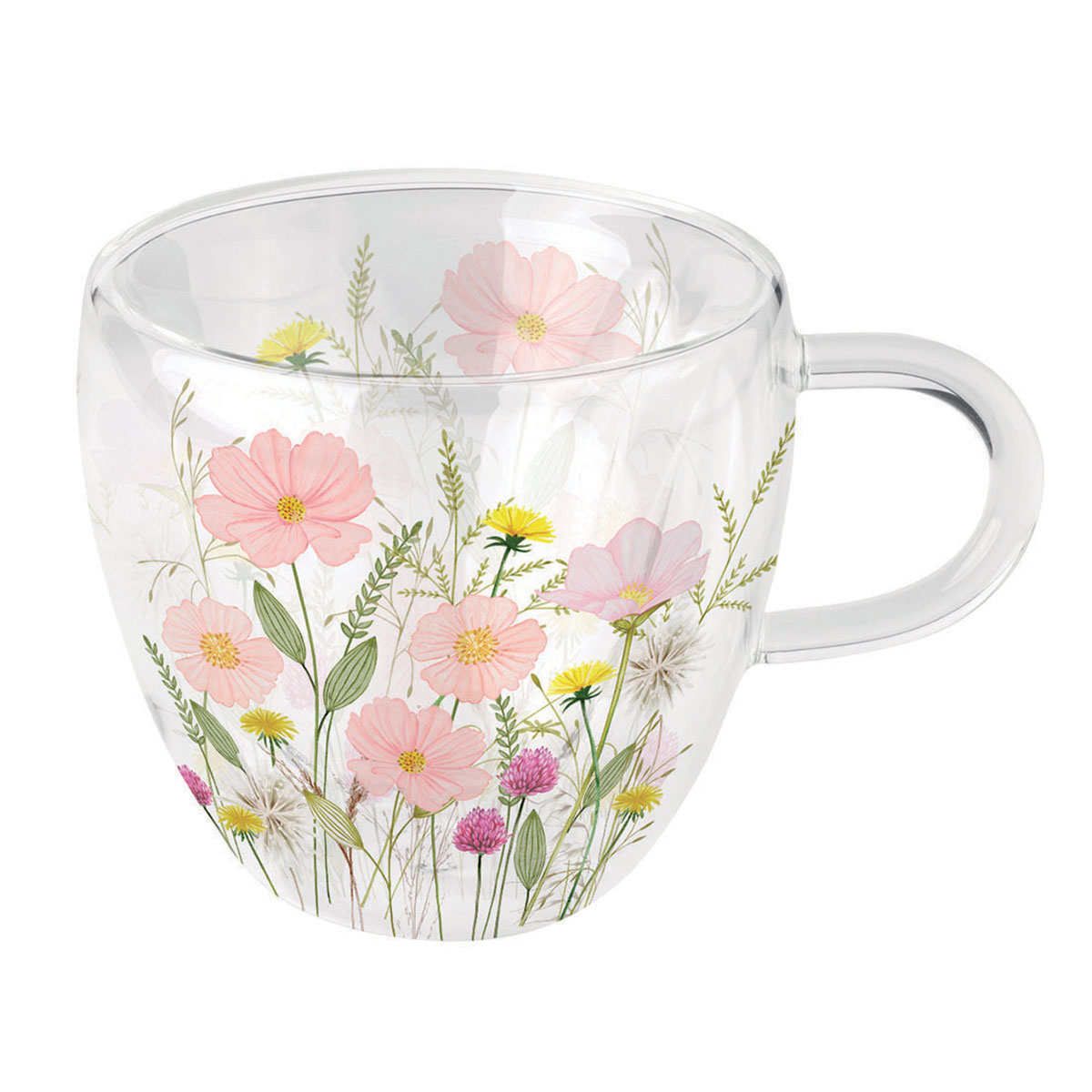 Tasse  Th Double Paroi  Fleurs Sauvages
