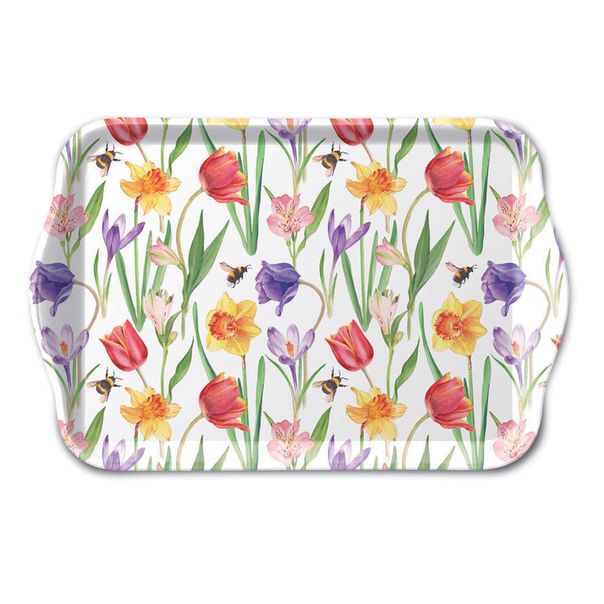 Mini plateau fleurs printanires et abeilles