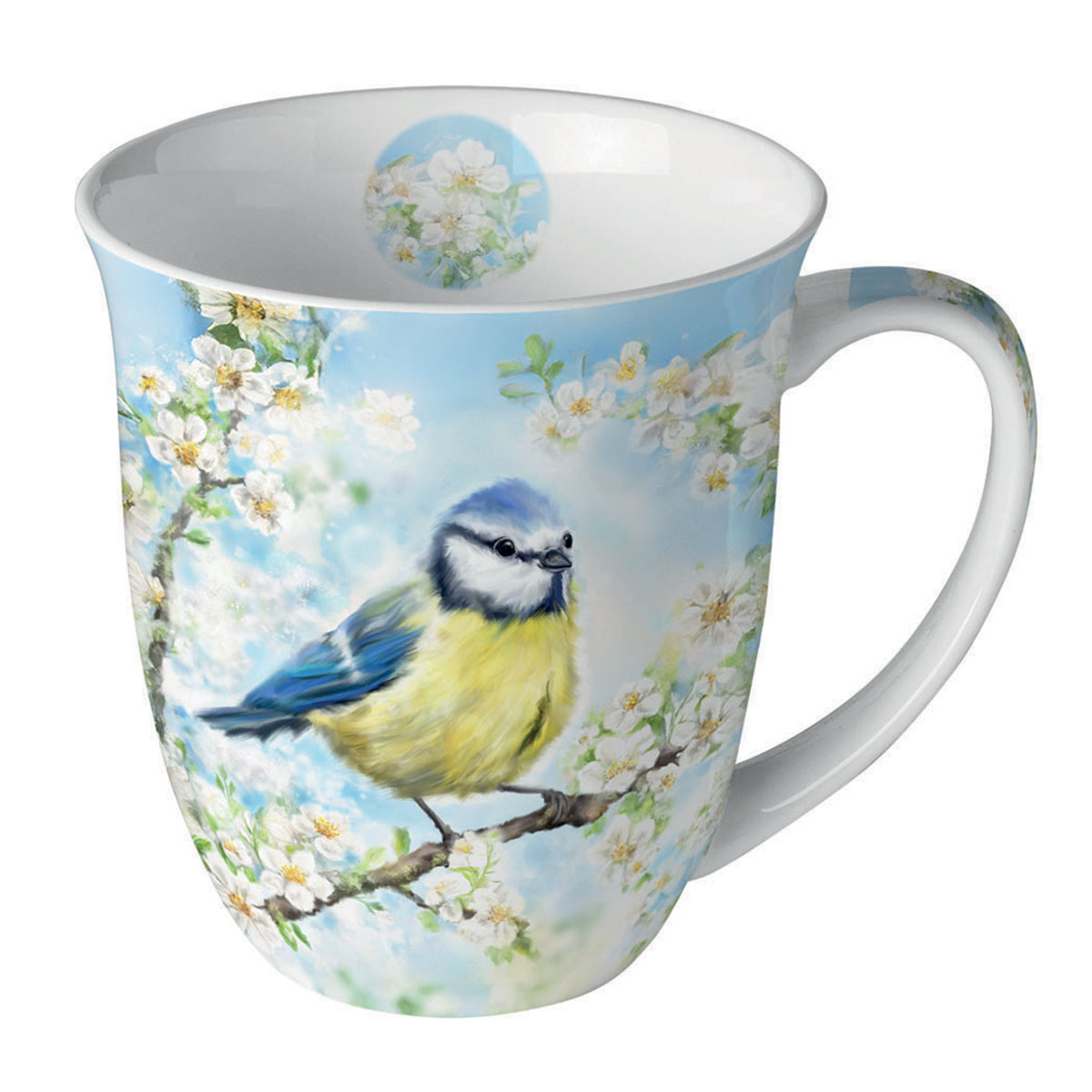 Mug msange printanire en porcelaine fine 400 ml