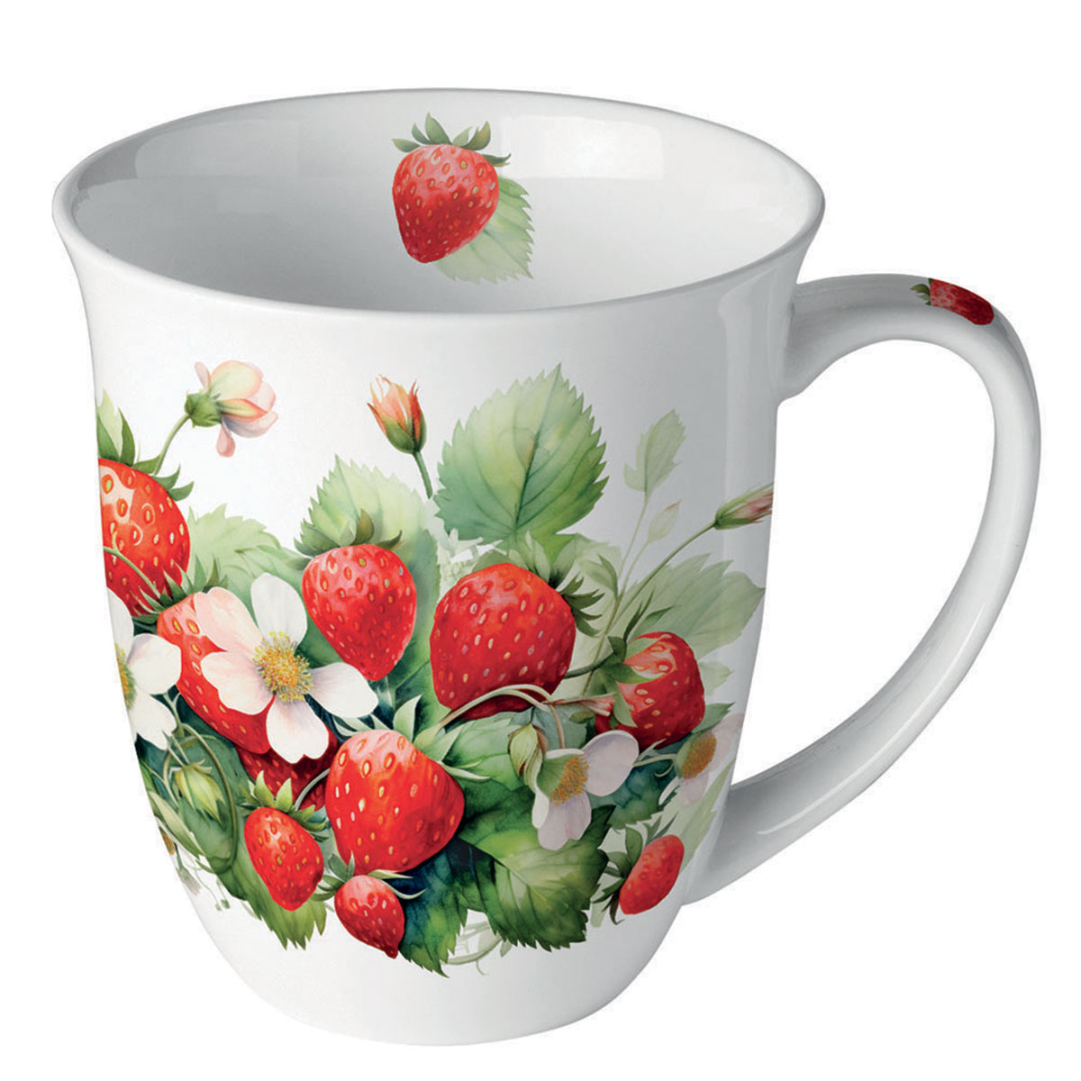 Mug fraises en porcelaine fine 400 ml