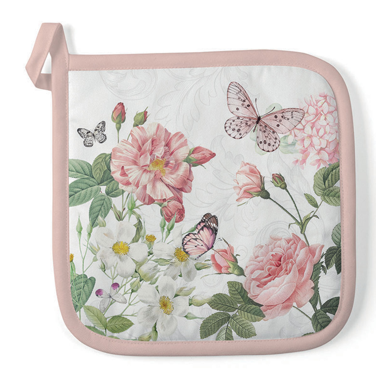 Manique de cuisine Roses & papillons