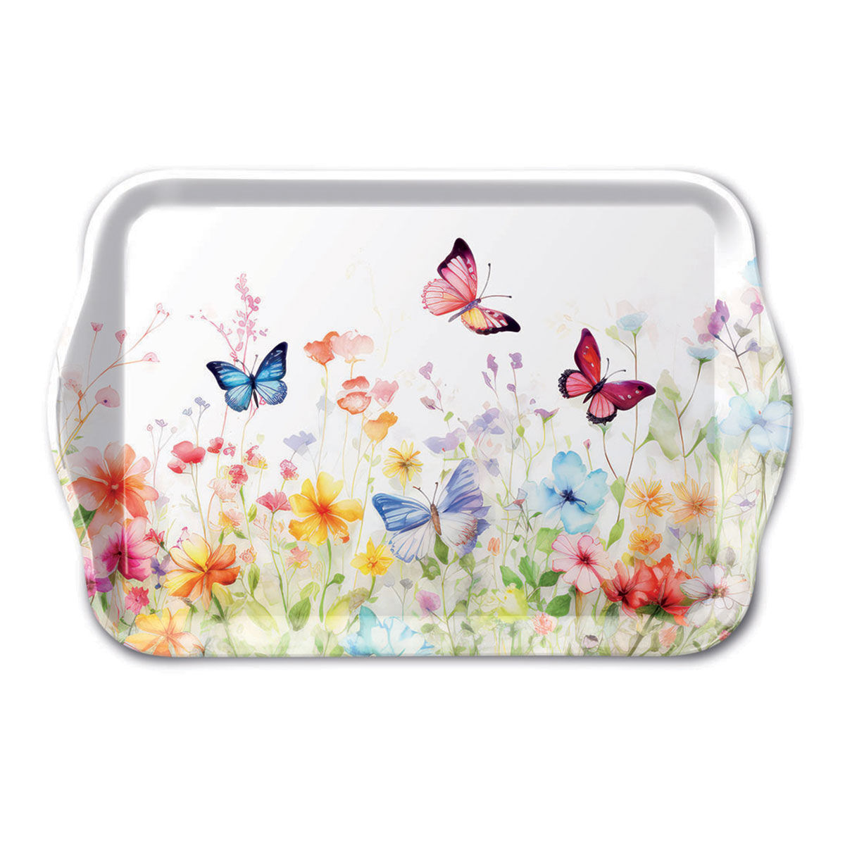 Mini plateau rectangulaire oiseaux et branches fleuries