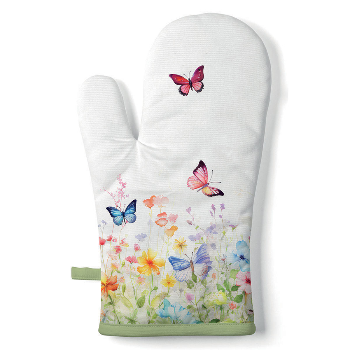 Gant de cuisine papillons et fleurs 18 x 30 cm