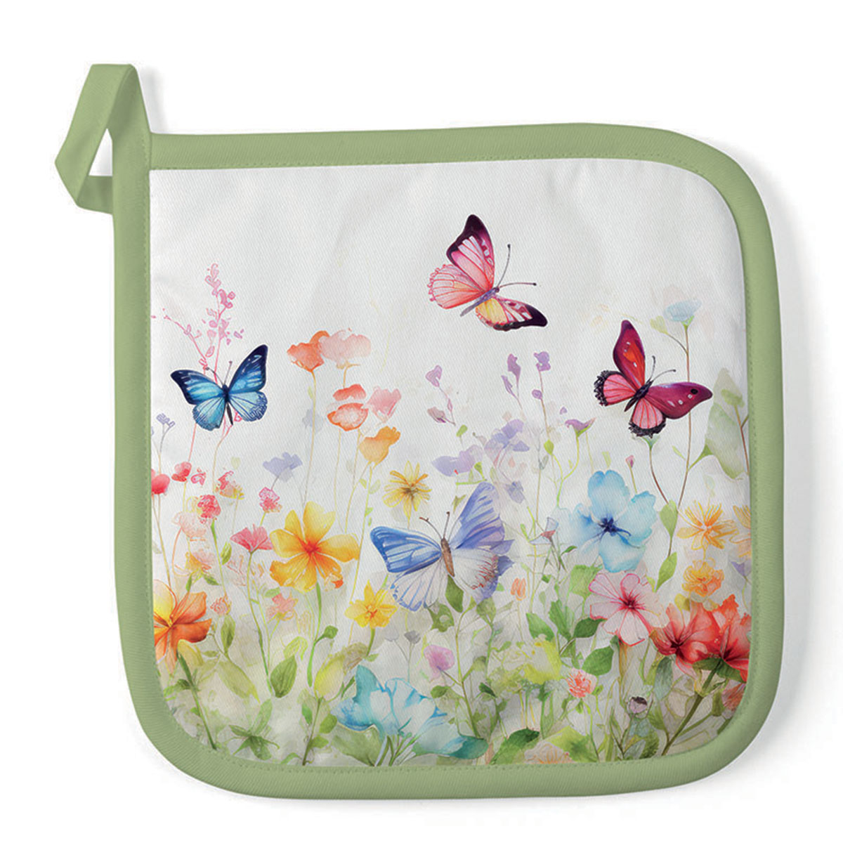 Manique de cuisine Papillons et fleurs 20 x 20 cm