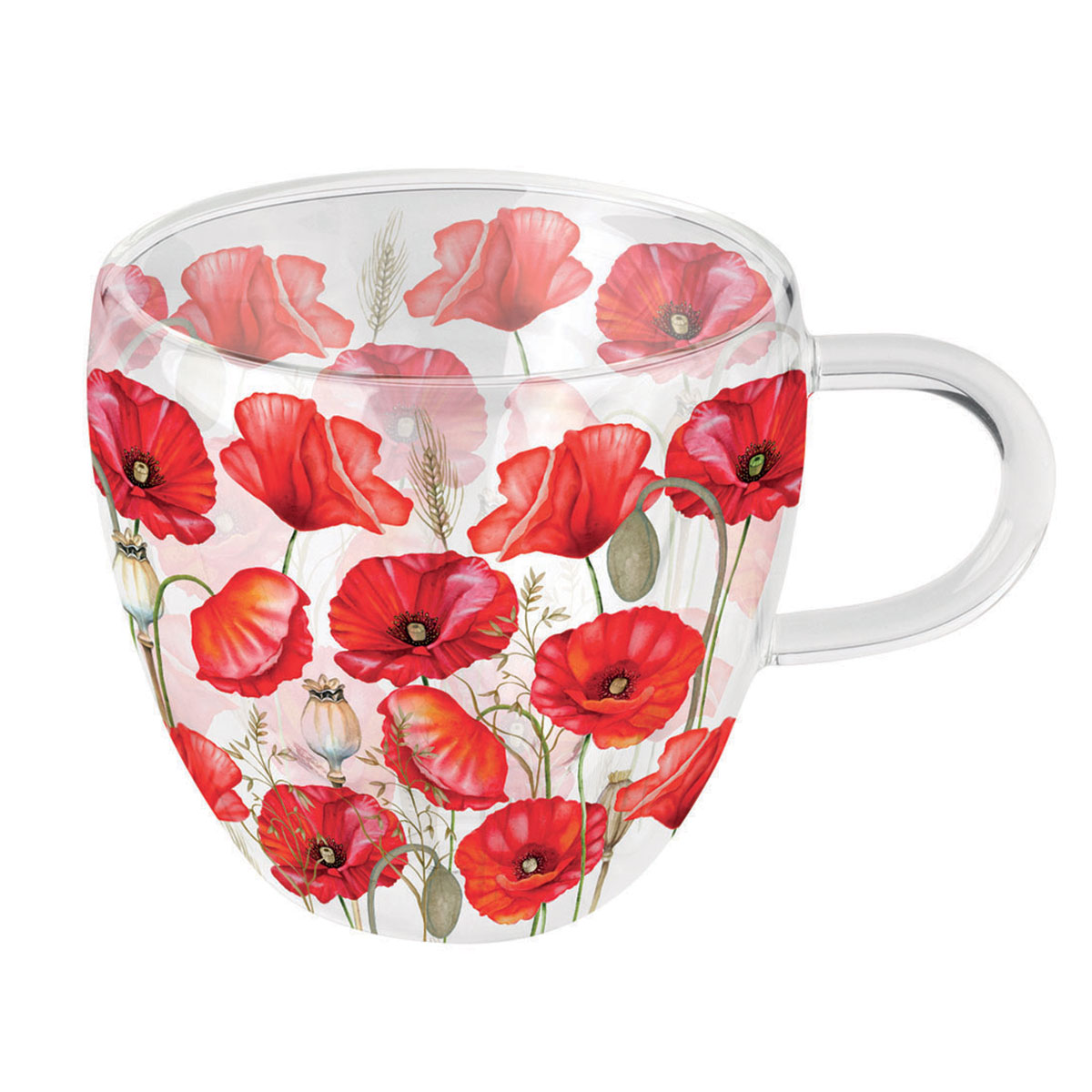 Tasse  Th Double Paroi  Coquelicots dt