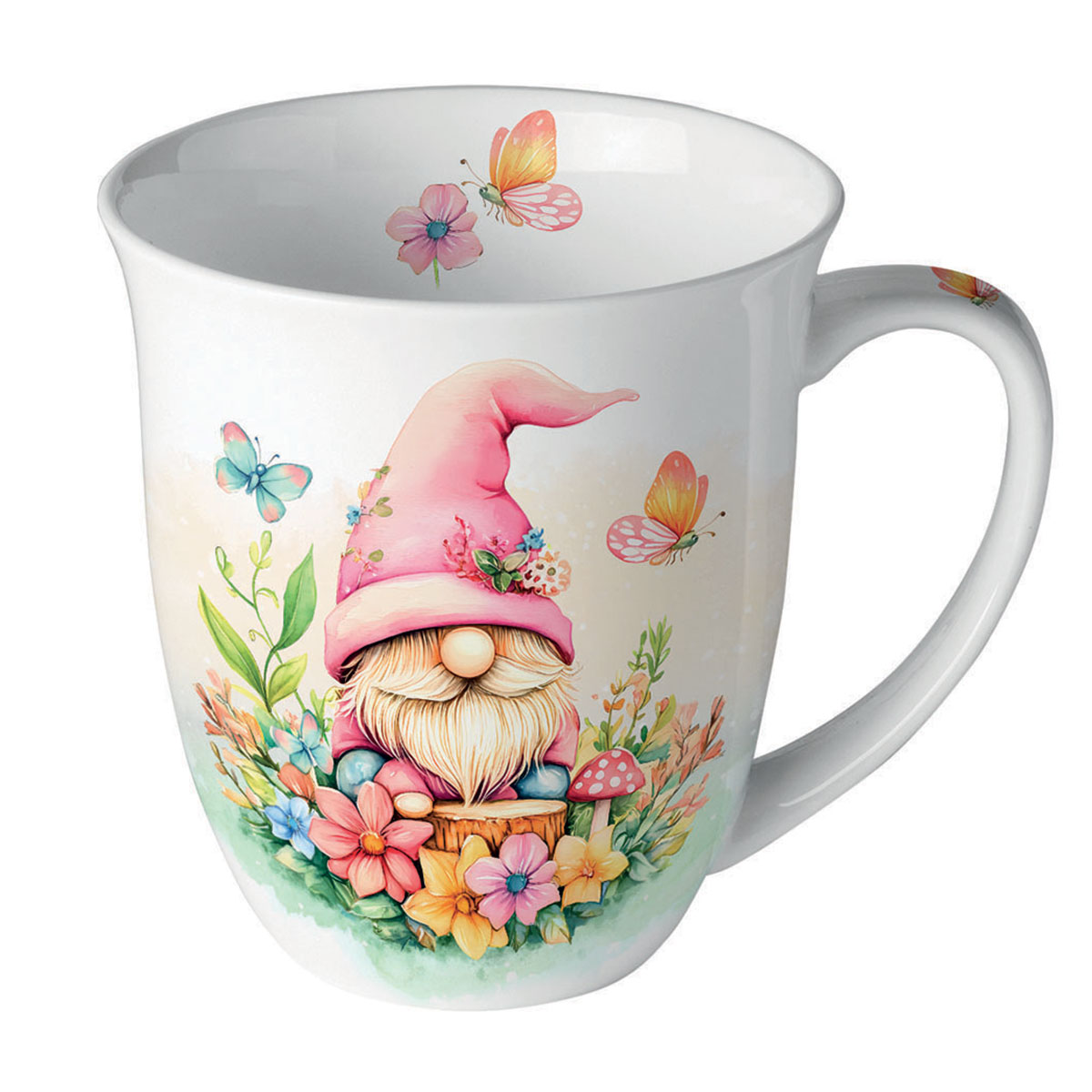 Mug lutin fleuri en porcelaine fine 400 ml  Ambiente