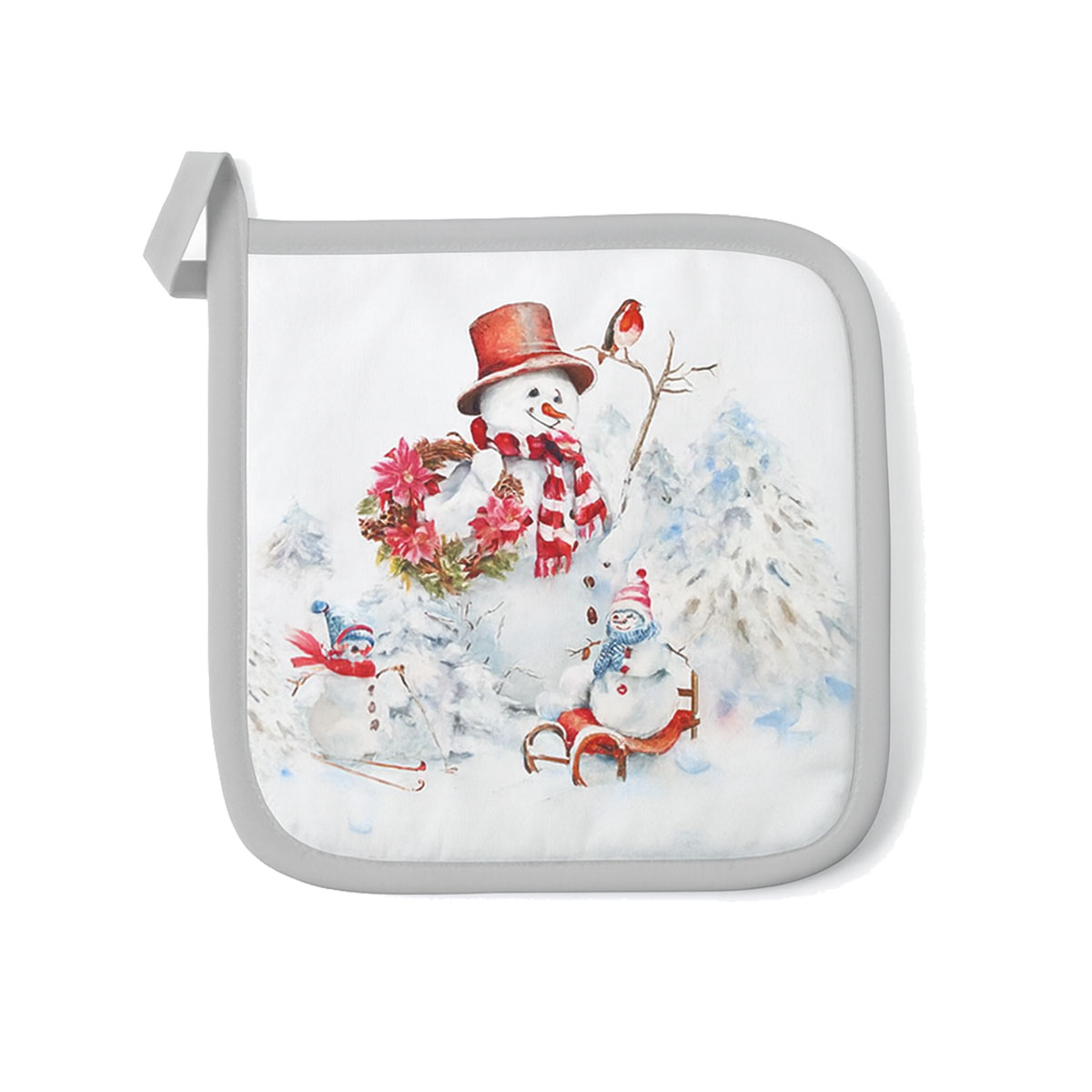 Manique de cuisine de Nol Bonhommes de Neige  20 x 20 cm