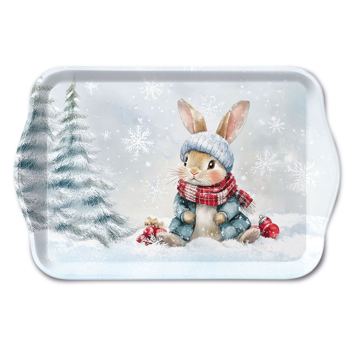 Mini-plateau en m�lamine Lapin d�Hiver