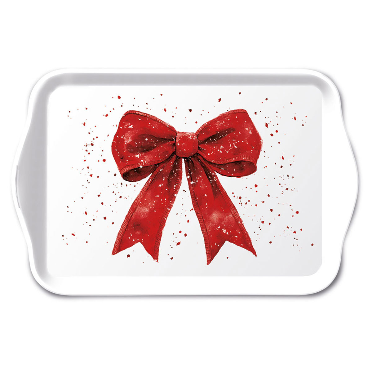 Mini-plateau en m�lamine N�ud Rouge de No�l