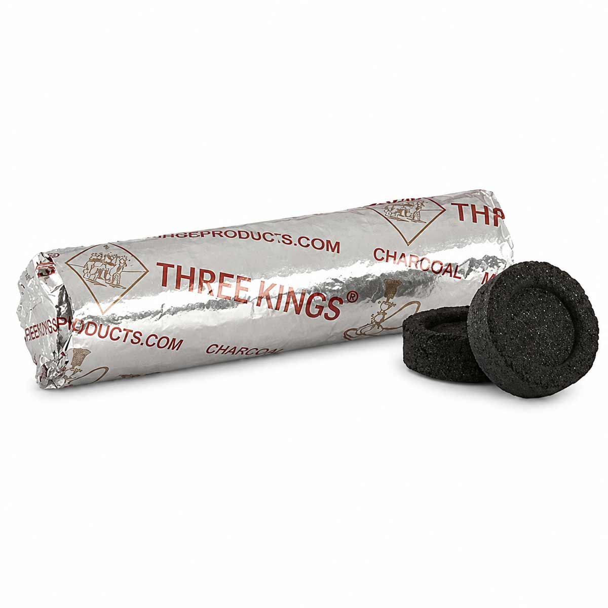 Rouleau de 10 Tablettes de charbon Three Kings 33 mm