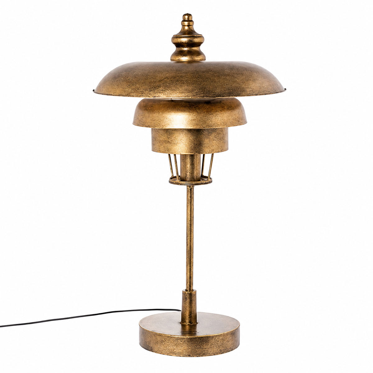 Lampe r�tro industriel en m�tal Or patin� 68 cm