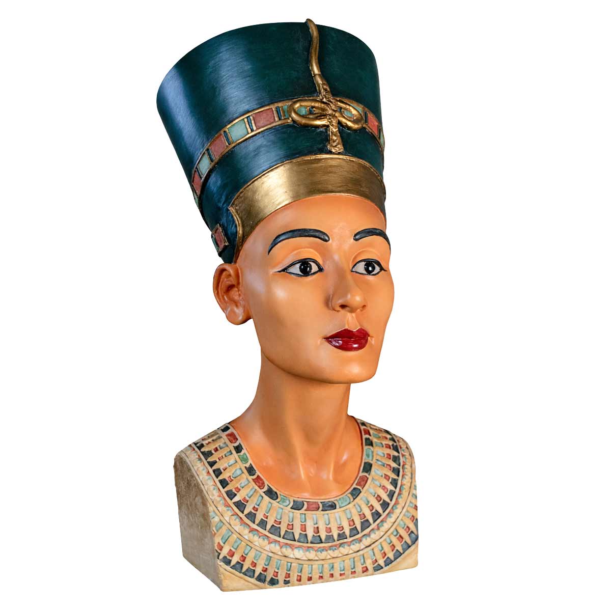 Statuette buste de Nefertiti color�e 30 cm