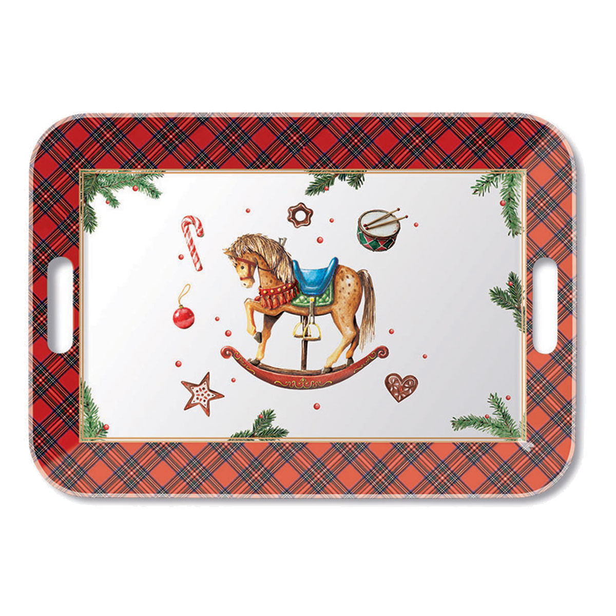 Plateau rectangulaire Nol Cheval  bascule  46,5 x 32,5 cm