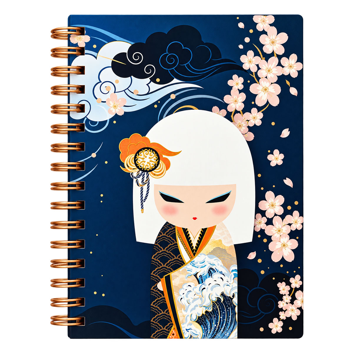 Carnet � spirales A5 Kimmidoll Minami 152 pages fleurs japonaise