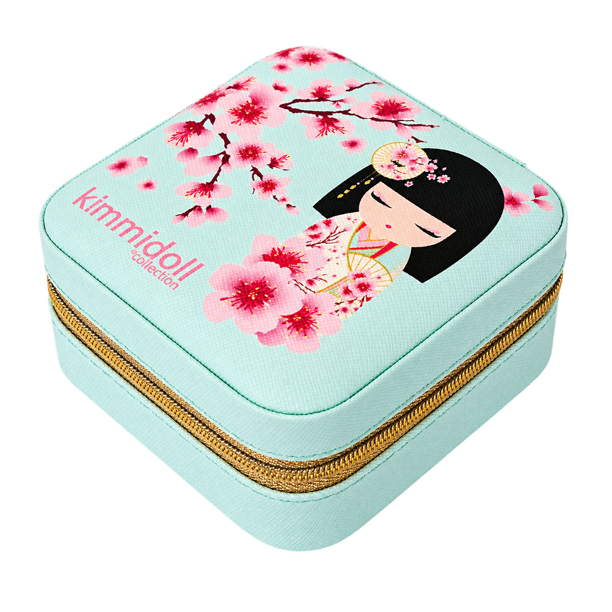 Petite bo�te � bijoux Kimmidoll Sakura bleu pastel 10 cm
