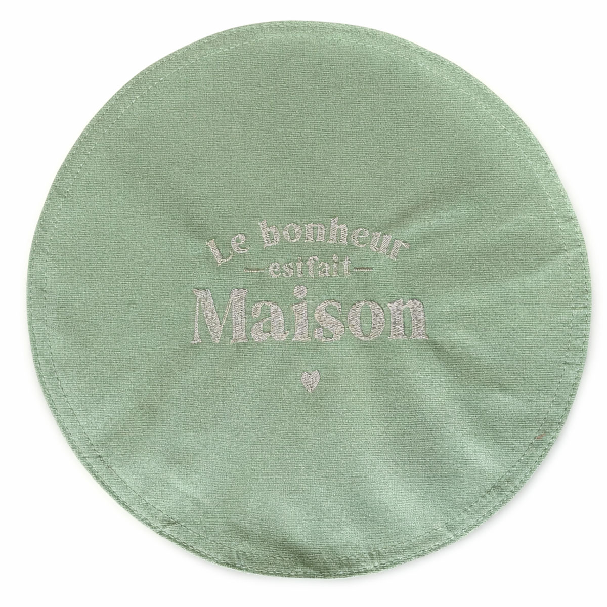 Set de table rond � paillettes Le bonheur est fait maison