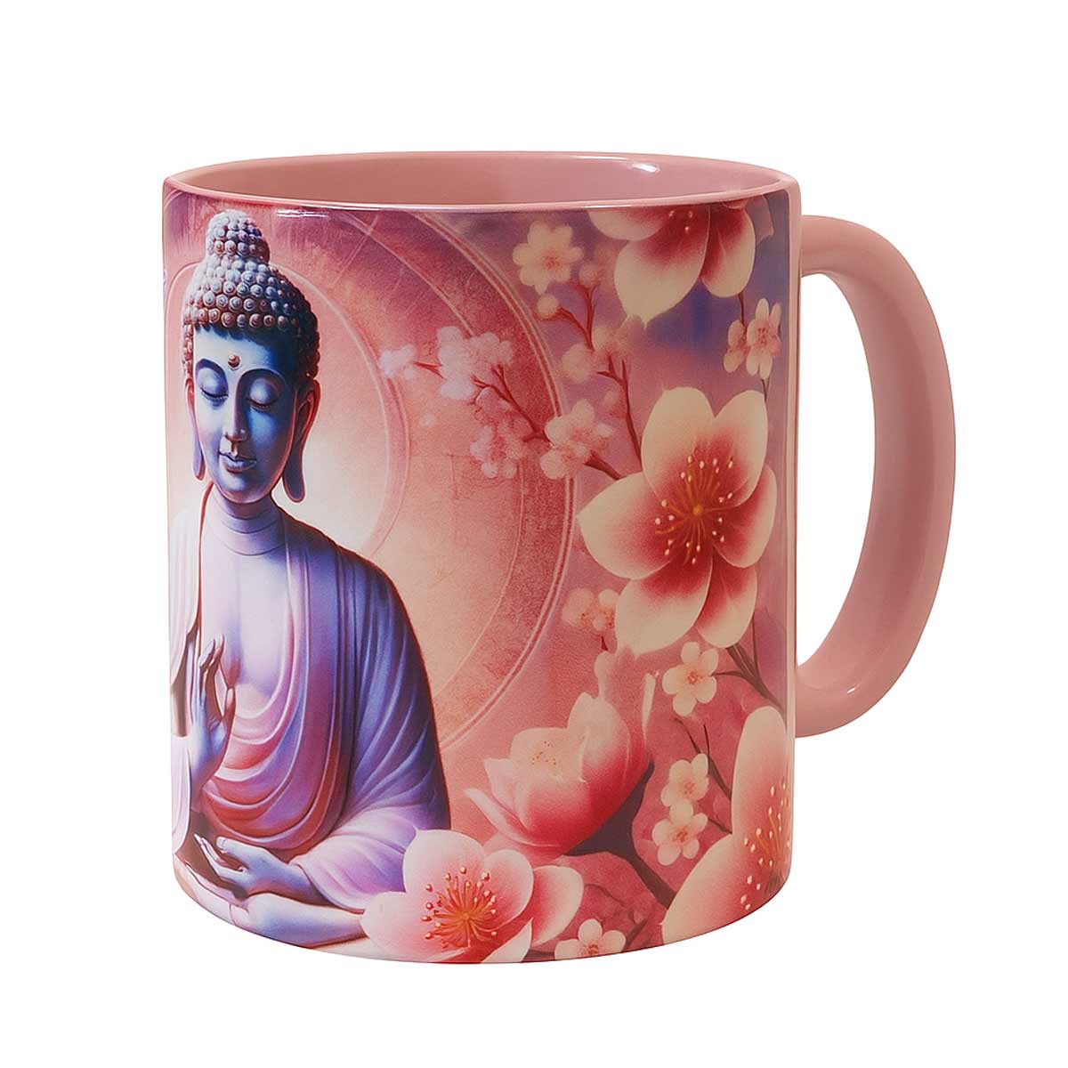 Mug en cramique Bouddha  Fleurs de Cerisier  350 ml