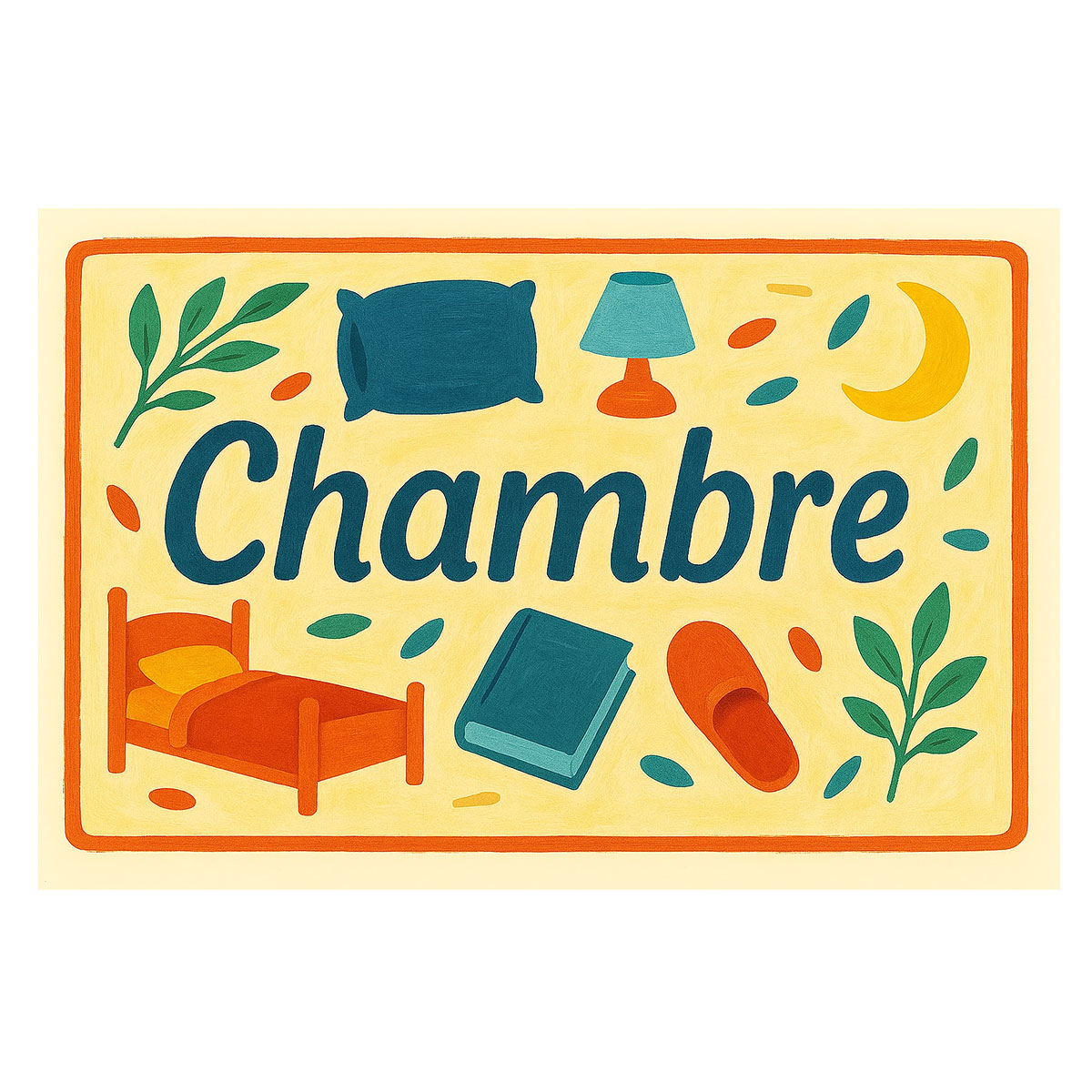 Plaque de Porte en Mtal  Chambre