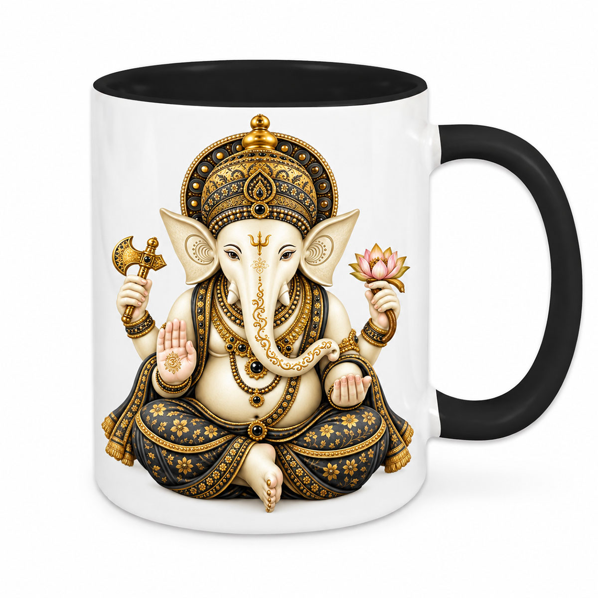 Mug Ganesh int�rieur noir en c�ramique 350 ml