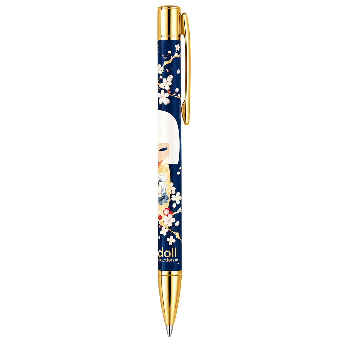 Stylo bille Kimmidoll Minami r�tractable � fleurs japonaises