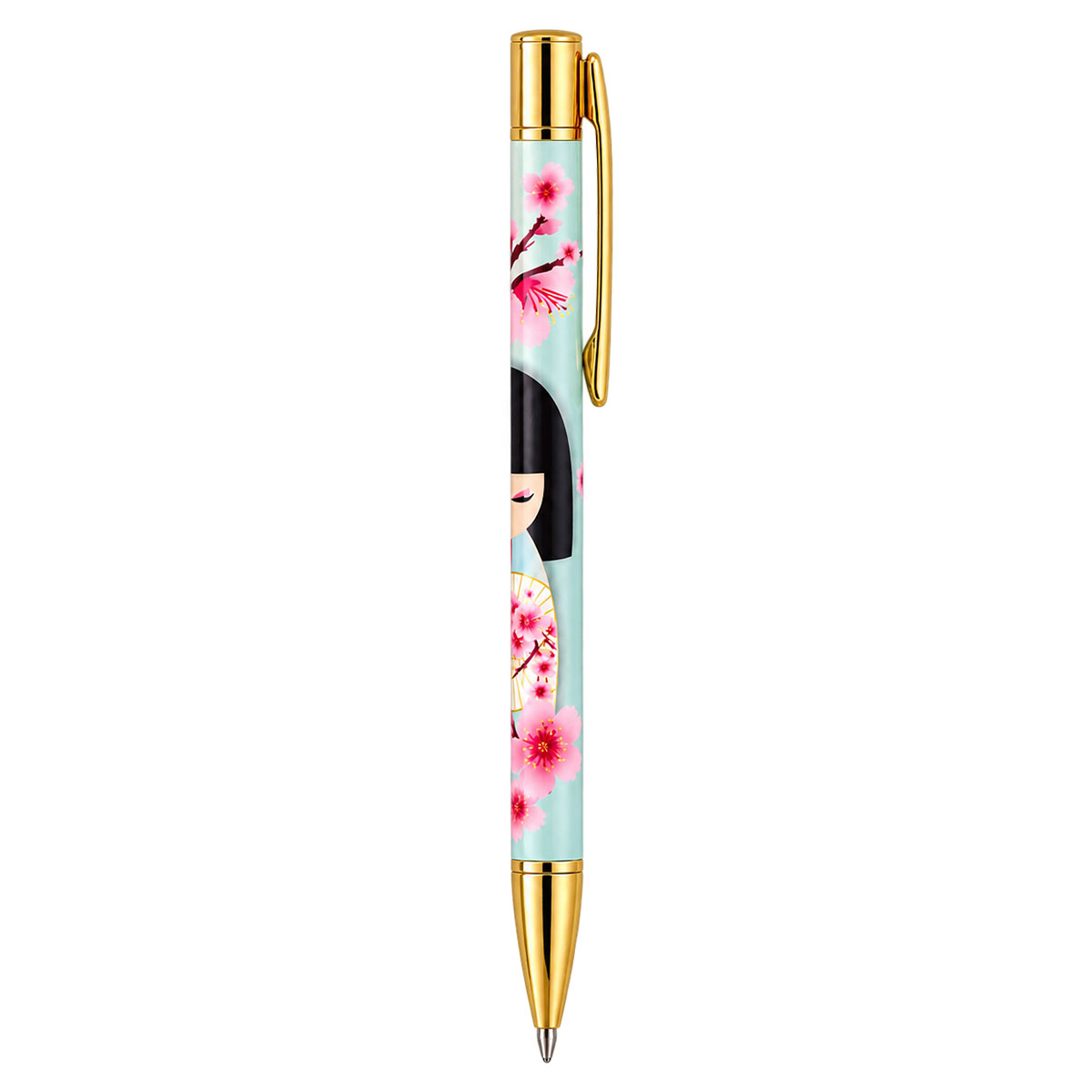 Stylo bille Kimmidoll Sakura r�tractable � fleurs de cerisier