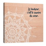 Cadre mandala Le bonheur 40 x 40 cm citation positive