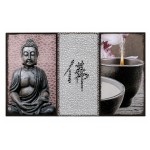 Cadre Zen Bouddha avec application en m�tal 90 x 50 cm