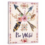 Cadre en toile Be Wild fl�ches et plumes 30 x 40 cm