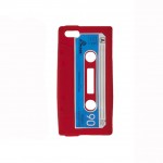 Coque silicone Iphone 5 cassette audio rouge