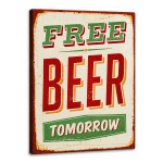 Cadre Free Beer Tomorrow r�tro bi�re 30 x 40 cm