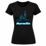 T-shirt Femme Marseille Noir � Taille XL