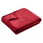 Plaid polaire doudou rouge 130 x 160 cm