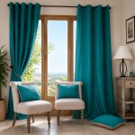 Rideau � oeillets en coton Celadon 135 x 240 cm