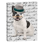Cadre bulldog po�te en toile imprim�e 30 x 40 cm