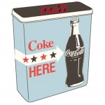 Boite  Caf Coca-cola Coke Here mtal