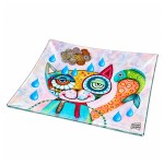 Coupelle d�corative en verre Chat par Michelle Allen 30 cm