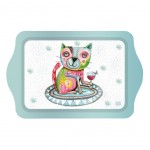 Petit plateau Allen Desings Cat Wine en mtal 20 x 14 cm