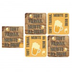 4 Dessous de verre Tout Travail mrite sa Bire