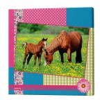 Cadre Cheval Patchwork en toile imprim�e 28 x 28 cm