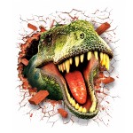 Sticker mural T-Rex trompe-l��il dinosaure 50 x 70 cm
