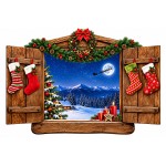 Sticker mural trompe-l��il Nuit magique de No�l 45 x 65 cm