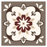 Stickers carreaux de ciment 15 x 15 cm - par 6 - Brun