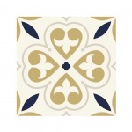 Stickers carreaux de ciment 15 x 15 cm - par 6 - Beige et Or