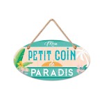 Plaque de porte pour toilettes - Coin de Paradis