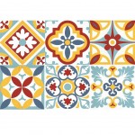 Set de table Rtro motif carreaux de ciment en couleur