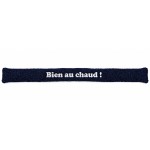 Coussin de porte Bien au chaud bleu effet mouton 77 cm